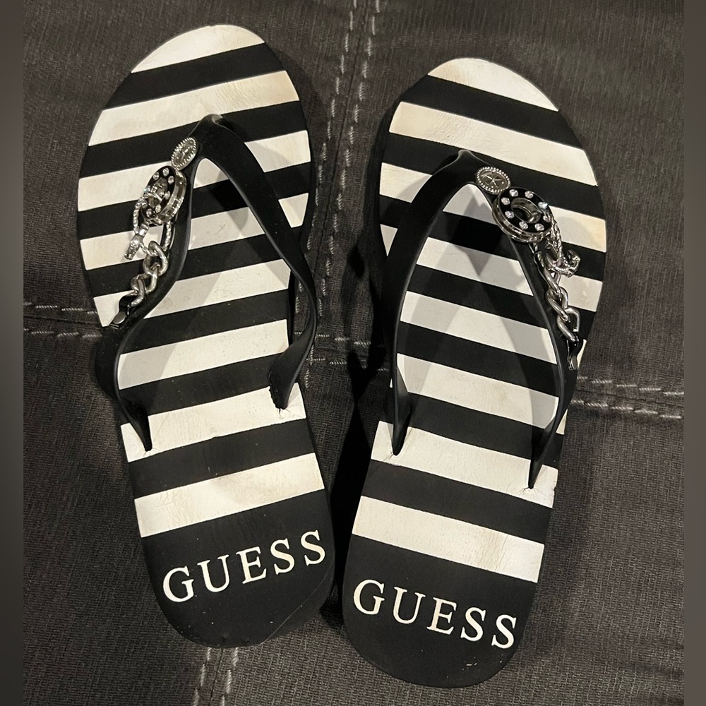 Never worn Guess Wedge Flip Flops